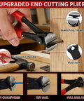 12 Piece Nail Puller And Trim Removal Tool Kit Including End Cutting Pliers Baseboard Tool Cat's Paw Nail Puller Car Clip Remover Tools Pry Bar Staple Remover Tool Carpet Cutter And Hook Tools For DIY Auto And Home Repair, end cutting plier