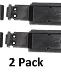 Two black aftermarket rear sliding glass window lock latches with catch plates for Dodge Ram 1500 2500 3500 1994 through 2001