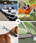 Heavy Duty Metal Swivel Flag Snaps With Kickass Swivel Eyelets For Max 5/16 Inch Rope, Sweet Polished Look, Pack Of Two, Solid Flagpole Rigging And Durable Dog Leash Hardware For Daily Use in various outdoor settings.