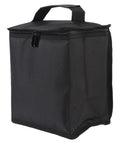 Rugged Camping Fuel Cylinder Carrier Bag for tanks and gear, compact black waterproof Oxford cloth with sturdy handle.