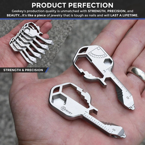 16 Function Dope Keychain Multitool With Bottle Opener, Screwdriver, Wrench, Box Cutter For Travel, Outdoor, And Hiking in hand view