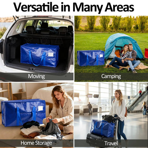Waterproof Storage Bags 2 Pack Large Organizer Bags For Clothes, Blankets, And Laundry, Perfect For Moving, 65 Lb Load