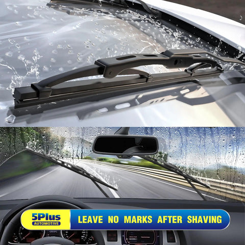 Heavy Duty Traditional Metal Windshield Wiper Blades Two Pack 22 Inch J Hook Fits Ford F150 F250 F350 cleaning rain off windshield.