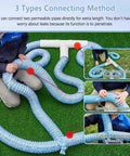 Blue Flex Drain Pipe With Nonwoven Filter Debris Mesh Flexible Land Drainage Tube installation with connecting methods