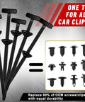 Universal Nylon Cable Tie Buckles 300 Pack Self Locking T Rivets Kit shown with car fasteners display