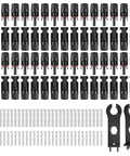 Solar MC4 Connector Kit With 30 Pairs And 60 Pieces Waterproof IP67 1000V 30A Male And Female Connectors Pins And 2 Wrenches