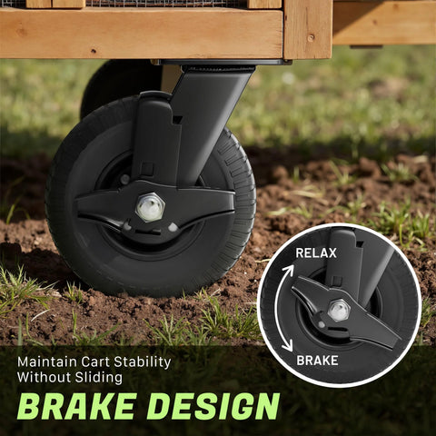 8 Inch Caster Wheels Set Of 4 With 2 Brakes And 2 Fixed Heavy Duty 2200 Lb Solid Rubber Plate Casters with Brake Design close-up