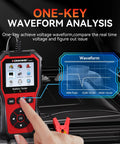 Universal 6V 12V 24V Car Battery Tester With Cloud Report For Quick Health Check Voltage Readout Charge Status And Cranking And Charging System Diagnostics In One Handy Automotive Tool, waveform analysis display