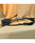 Rifle with Durable Leather Rifle Stock Cover With Built In Recoil Pad And Cartridge Sling For Calibers Including.357.30-30.45-70 Mag.
