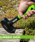 User gripping 3 Lb Drilling Hammer With 10 Inch Fiberglass Handle And Drop Forged Heads Rubber Grips For Comfort Non Slip Grip