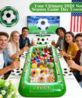 Soccer Themed Inflatable Serving Bar For Pool Parties And Tailgates 53 Inch Floating Cooler And Buffet Tray For Drinks And Snacks