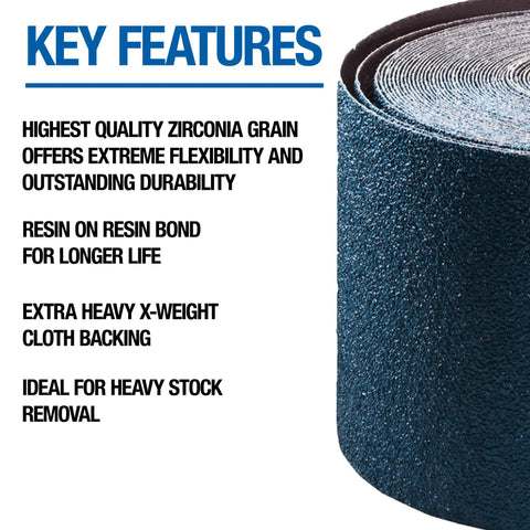 Heavy Duty Zirconia Cloth Floor Sanding Roll 8 Inch By 25 Yard Grit 80x For Hardwood Floors Resin Bonded