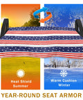 Patriotic USA Flag Golf Cart Seat Covers 51x31 Universal Fit For EZGO Club Car Yamaha 2 Or 4 Seater Microfiber year-round use