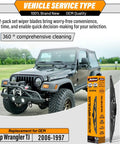 Jeep Wrangler TJ 13 Inch Wiper Blades Replacement Front Windshield All Weather Direct Fit Easy Install Pack Of 2 Original Factory Quality 1997 1998 1999 2000 2001 2002 2003 2004 2005 2006