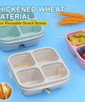 4 Pack Snack Containers Divided Bento Snack Box With 4 Compartments Reusable Meal Prep Lunch Containers For Kids And Adults