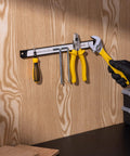 Magnetic Tool Holder Rack Set Of 4 For Garage Wall Mount 12 Inch Heavy Duty Tool Strip With Powerful Magnets and hand tools displayed