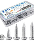 Go-To Assorted Self Tapping Screws Kit For Wood And Drywall With 100 Pcs Of 304 Stainless Steel Truss Head Screws in five sizes displayed in box