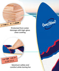 Claw Strike Skimboard 40 Inch Blue Dope Wave Rider For Beach Fun showing grip pad and strong plywood for easy glide