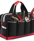 Heavy Duty 16 Inch Wide Mouth Tool Bag With 25 Pockets Waterproof 600D Polyester Organizer With Tools Visible