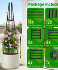 Obelisk Trellis For Climbing Plants Outdoor Garden Support 63 Inch Adjustable No Fuss Assembly Steel Plastic Coated Plant Stake