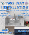 Stainless Steel Wall Mount Hand Sink for Commercial Kitchens and Laundries, 12 By 10 Inch Basin With 5.5 Inch Depth, Strainer and Faucet Included