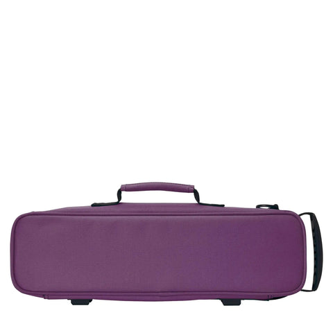 Rugged Slick Flute Case Cover For Large Molded Instruments Built Different With Heavy Duty 600D Nylon Purple Exterior side view