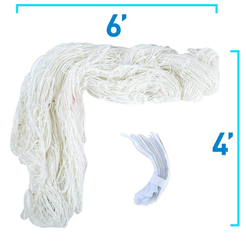 4 Foot By 6 Foot Replacement Soccer Net With Self Sticking Straps, all-weather durable net for backyard practice and rebounds