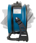 Side view of Industrial Axial Air Mover With Built In Power Outlets For Water Damage Restoration And Home Use 1300 CFM.