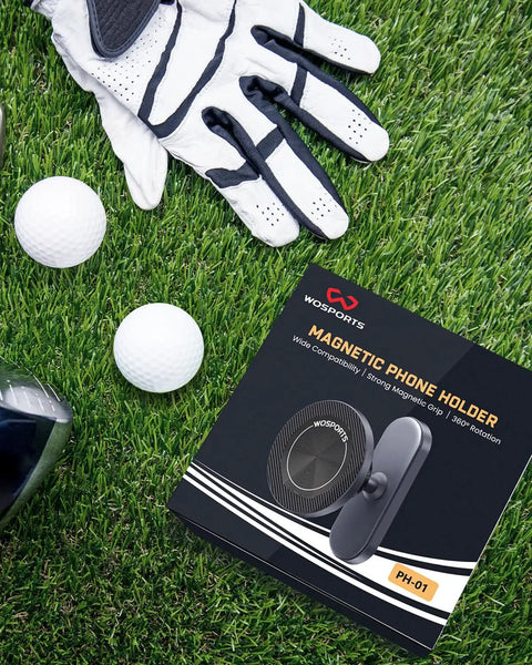 Magnetic Golf Cart Phone Holder That Snaps On And Keeps Your iPhone 16 Pro Max 15 14 13 12 Plus Stays Put On Bumpy Rides box on grass