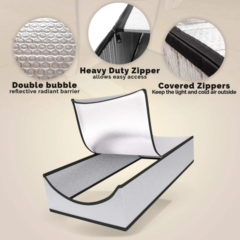Attic Stairs Insulation Cover 25x54x11 Inch, Class A Fireproof Attic Door Insulation with Double Bubble Reflective Barrier details