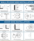 Instructional guide for Grip Tight Magnetic Door Stops No Hassle Drilling With Dependable 3M Adhesive Tape installation steps.