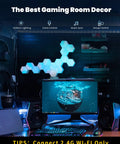 Hexagon LED Wall Lights For Gaming Room Decor 16M Color RGB Mood Lighting With Music Sync App Control Alexa And Google Compatible 6 Pack Pro Wall Lights For A Dope Epic Gaming Setup