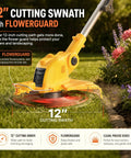 21V Cordless Weed Wacker 12 Inch Trimmer With Auto Line Feed Battery Powered Weed Eater With Two 2.0Ah Batteries And Ten Spare Spools