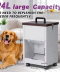 Heavy Duty Gravity Dog Feeder For Large Breeds Outdoor Auto Food Dispenser Galvanized Steel 30 Pound Capacity with dog