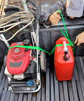 Person using Two Pack Truck Bed Anchor Kit For Tailgate to secure cargo with ratchet straps in truck bed.