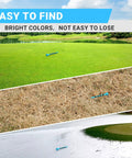 100 Pack 3-1/4 Inch Plastic Golf Tees With Extra Thick Body For Tough Grass on green, brown, and snowy ground