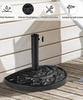 Heavy Duty Half Round Umbrella Base Stand For Patio Umbrellas Resin Outdoor All Weather Base Rock Solid Stability For Any Weather