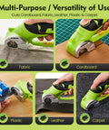Heavy Duty Cordless Electric Scissors With 4V Rechargeable Battery For Powerful Fabric, Cardboard, Carpet And Leather Cutting, cutting fabric and cardboard.