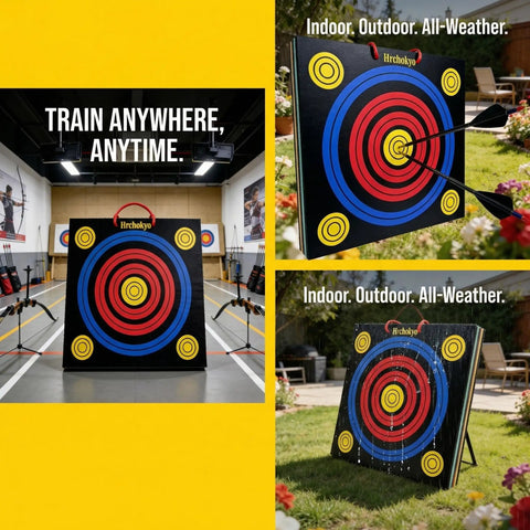 High Density XPE Foam Archery Target 20 Inch Square with scoring rings for recurve and compound bows in both indoor and outdoor settings