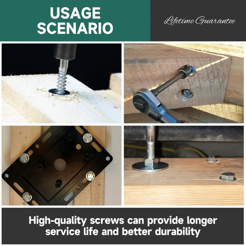 Heavy Duty Lag Bolts For Wood Three Eighths Inch By Four Inches With Washers Stainless Steel 304 Grade Partial Thread Rust Resistant Built To Last Eight Pack used in timber construction, showcasing usage scenarios and durability.