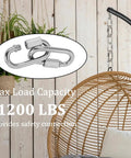 Stainless Steel Quick Links Set For Versatile Use 304 Stainless Chain Links Heavy Duty Quick Links with 1200 lbs capacity shown on hammock