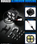 LED Headlight Kit for Sur Ron Surron LBX Light Bee X S Electric Dirt Bike With Light Bar Headlamp and Mount Bracket
