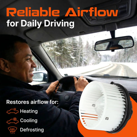 Top Shelf Hvac Blower Motor Replacement Fit Hyundai Ioniq Forte Niro And Niro Ev Models with strong airflow for heating and defrosting.