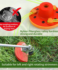 Universal Weed Eater Head With 12pc 11in.095 Triangle Trimmer Line shown installed on grass