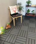 Interlocking 12x12 Outdoor Deck Tiles Grey, 9 Sq Ft Pack Of 9, Waterproof All Weather Patio Flooring in a bright indoor space