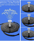 Solar Fountain Pump 3.5W For Water Features Outdoor Bird Bath With Multiple Nozzles Solar Powered Garden Pond Fish Tank Aquarium Fountain No Battery Needed For Outdoor Gardens And Ponds Easy Setup Eco Friendly Attracts Birds Low Maintenance with suspension fixing bracket.
