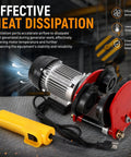 Heavy Duty 2200 LB Industrial Electric Hoist Trolley Winch For 4ft I Beam Track Overhead Crane Lift With Remote Control motor