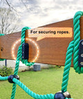 Outdoor Climbing Cargo Net For Kids With No Knot Nylon Rope 139 Inch Long By 30 Inch Wide Rugged Rust Proof Hardware Mount