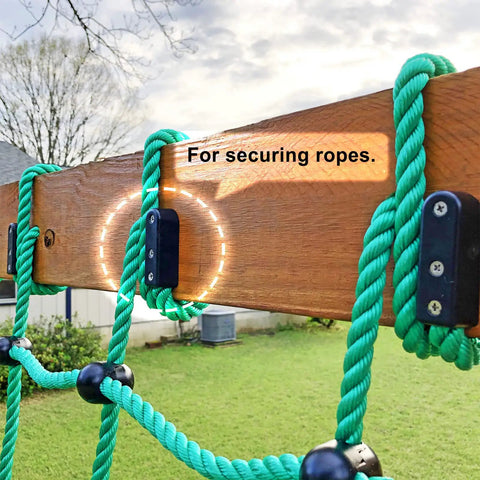 Outdoor Climbing Cargo Net For Kids With No Knot Nylon Rope 139 Inch Long By 30 Inch Wide Rugged Rust Proof Hardware Mount
