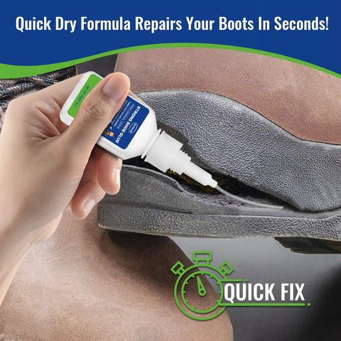 Quick Dry Shoe Glue For Sneakers, Boots, Sandals And More, Pro Grade Waterproof Clear Adhesive For Sole Repair, Heels, Leathers, And Handbags used on boot sole